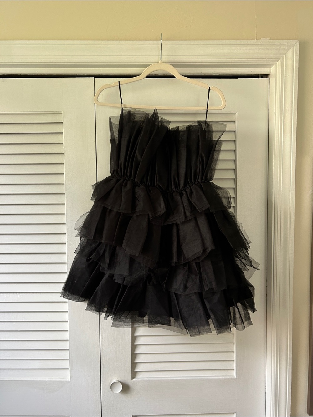 Francesca's Collections Black Tiered Tulle Dress for Girls